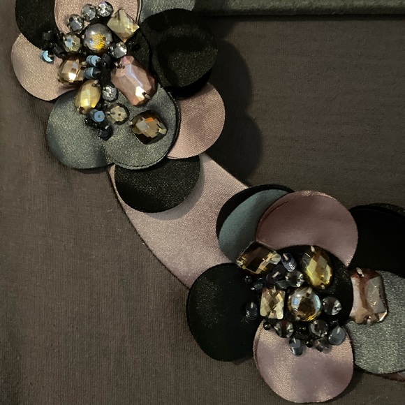 Boden Lilac Dress w/ Embellished Neckline sz 10 - Picture 3 of 6